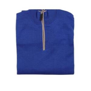 NEW HAGEN men's quarter zip in ocean/tan